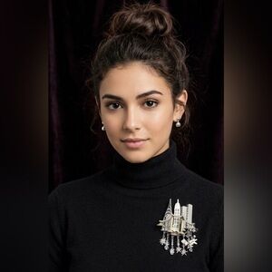 🍸🍷NEW" **RARE** 🥂🍺🍾LUNCH AT THE RITZ🍷🧉🥂BAILY BANKS & BIDDLE BROOCH“🍻🍸